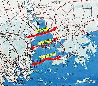 深珠通道连接深圳,珠海两市,起于深圳前海,对接广深沿江高速和南坪