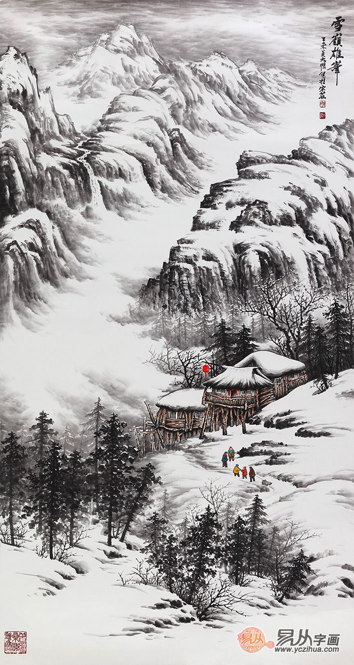 大自然中的一片静谧:山水画家吴大恺的雪景山水画欣赏