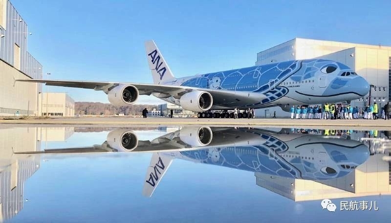 全日空航空首架a380飞机完成夏威夷绿海龟涂装