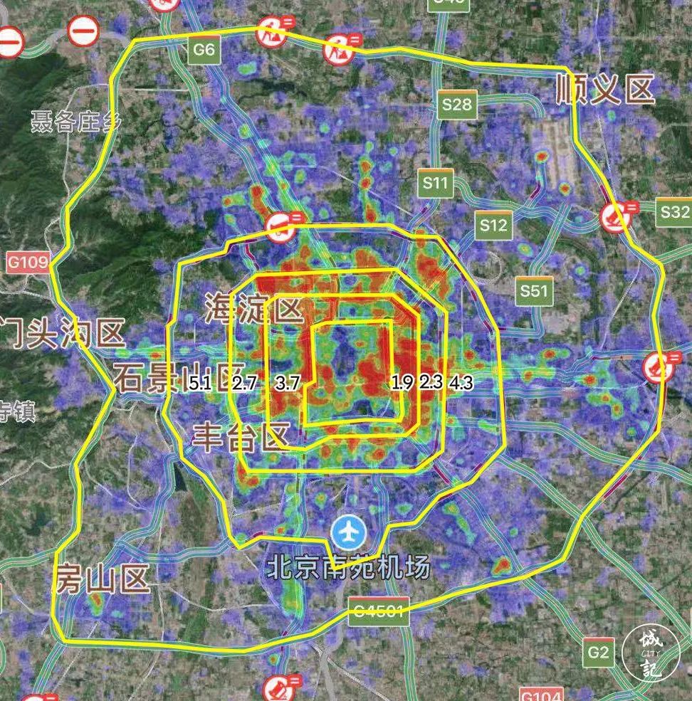 北京五环手绘地图