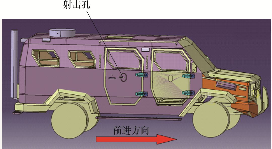 图1 射击孔在防暴装甲车上位置标识