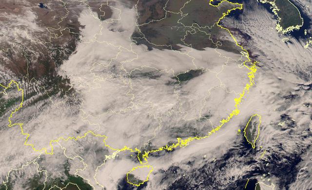 12月14日的风云4号卫星云图可见,我国中东部已有雾区 返回搜