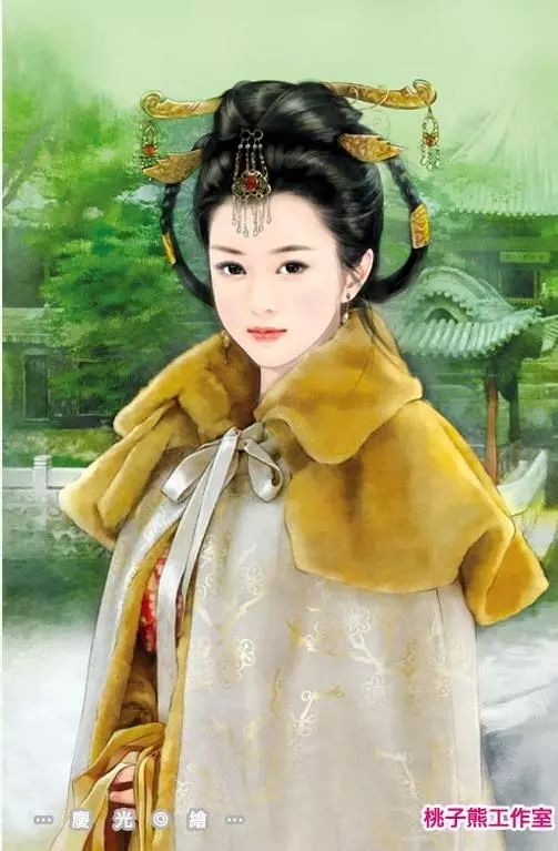 插画师庆光手绘言情风古装女子丨插画欣赏