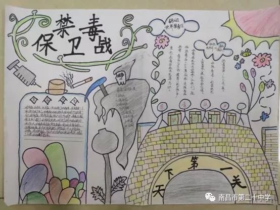 禁毒防艾关爱生命南昌二十中开展禁毒防艾手抄报创作宣传活动