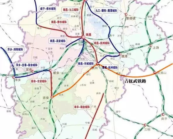 吉安抚州武夷山铁路规划线路