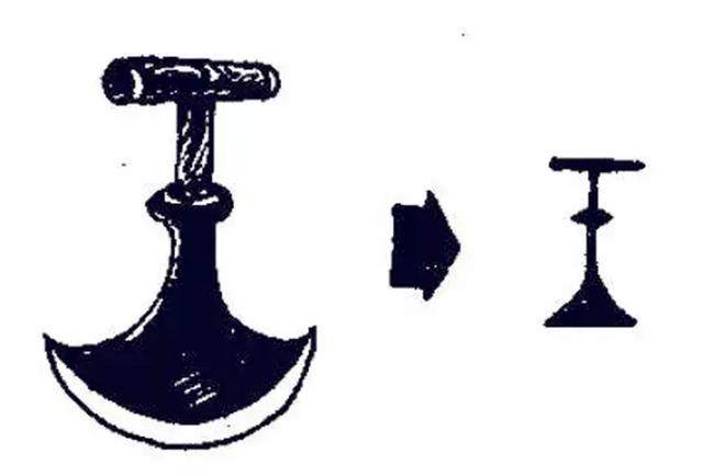 象形字"王"的甲骨文和金文