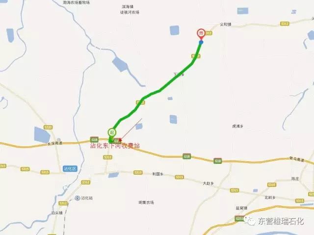 路线一: 荣乌高速沾化东下河口下高速右转,延s312省道奔河口方向走二