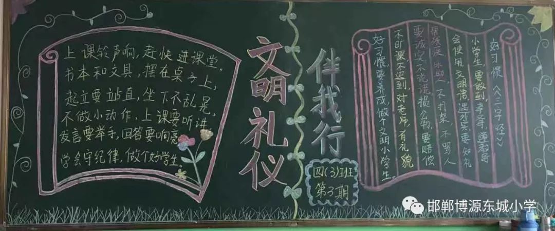 【邯郸博源东城学校】"文明礼仪"黑板报评比活动