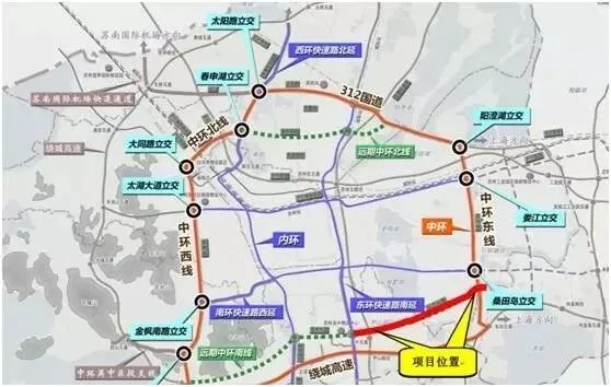 金鸡湖隧道工程西起星海街,沿中新大道穿越金鸡湖,止于南施街西侧