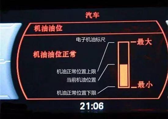 汽车 正文 现在有些车使用了电子机油尺,这种车型不用再打开发动机