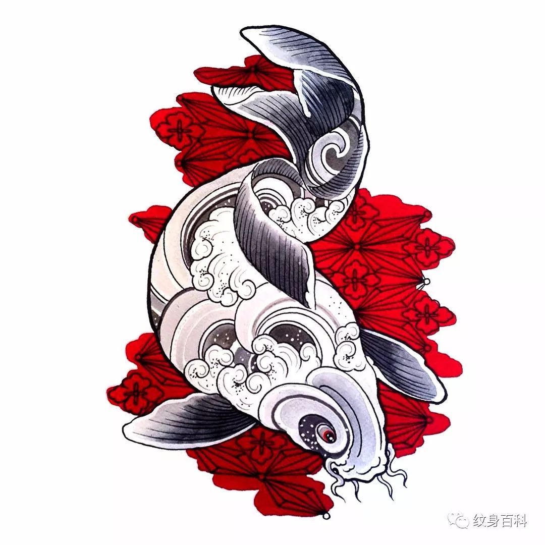 传统鲤鱼纹身稿子|插画|新锐潮流插画|孙连隆 - 原创作品 - 站酷 (ZCOOL)