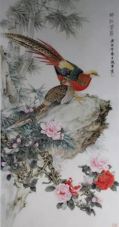 画家陈军花鸟画_天津