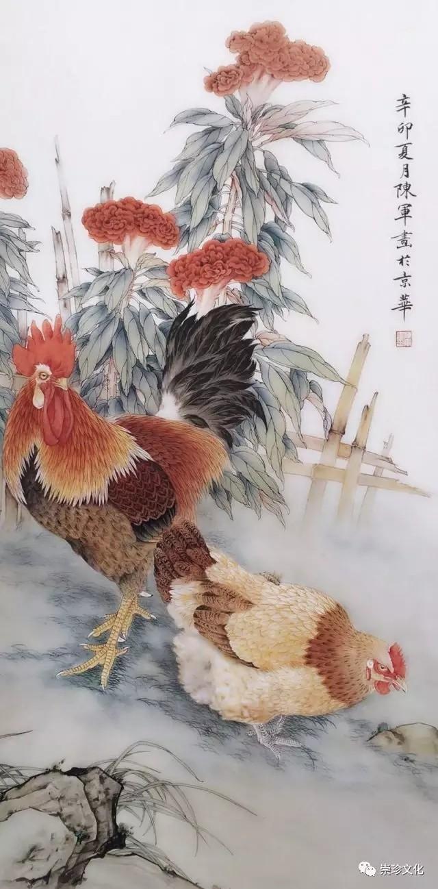 画家陈军花鸟画