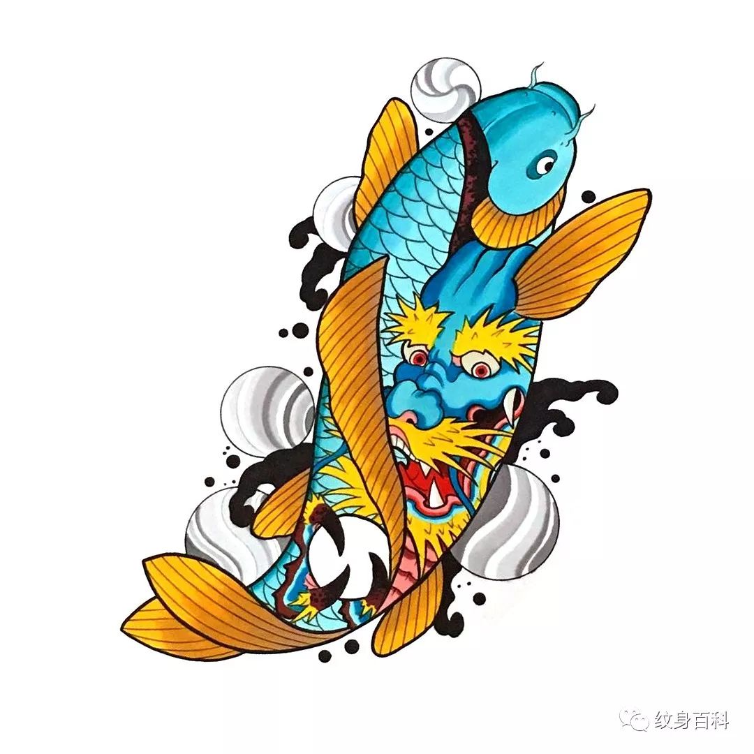 鲤鱼纹身手稿|插画|商业插画|久肆无畏 - 原创作品 - 站酷 (ZCOOL)