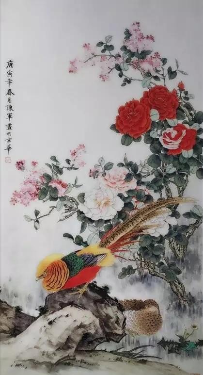 画家陈军花鸟画