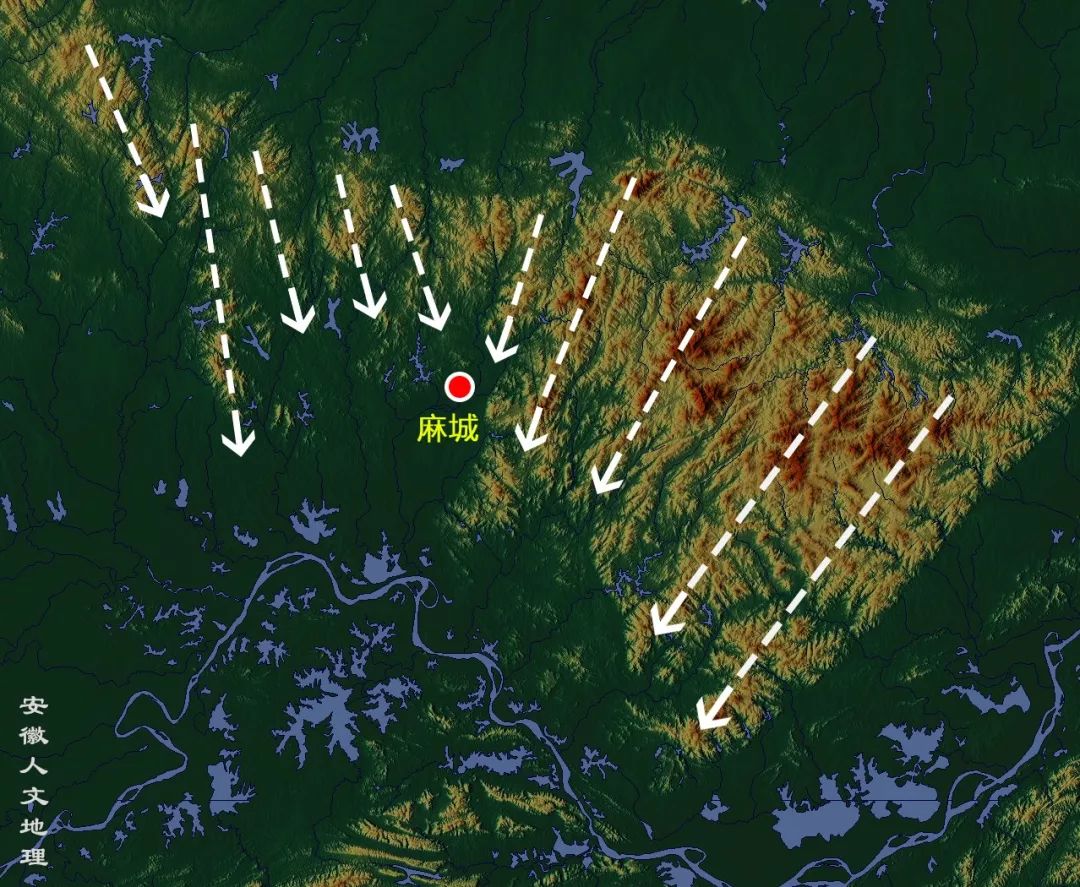 (大别山地势图,制图@上骑艺林/安徽人文地理)