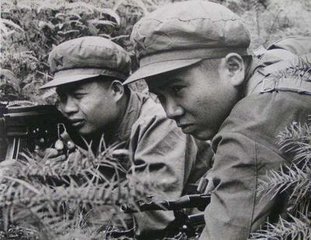 对越战争中，我军一士兵将越军团旗夺走，越军花10万美金悬赏