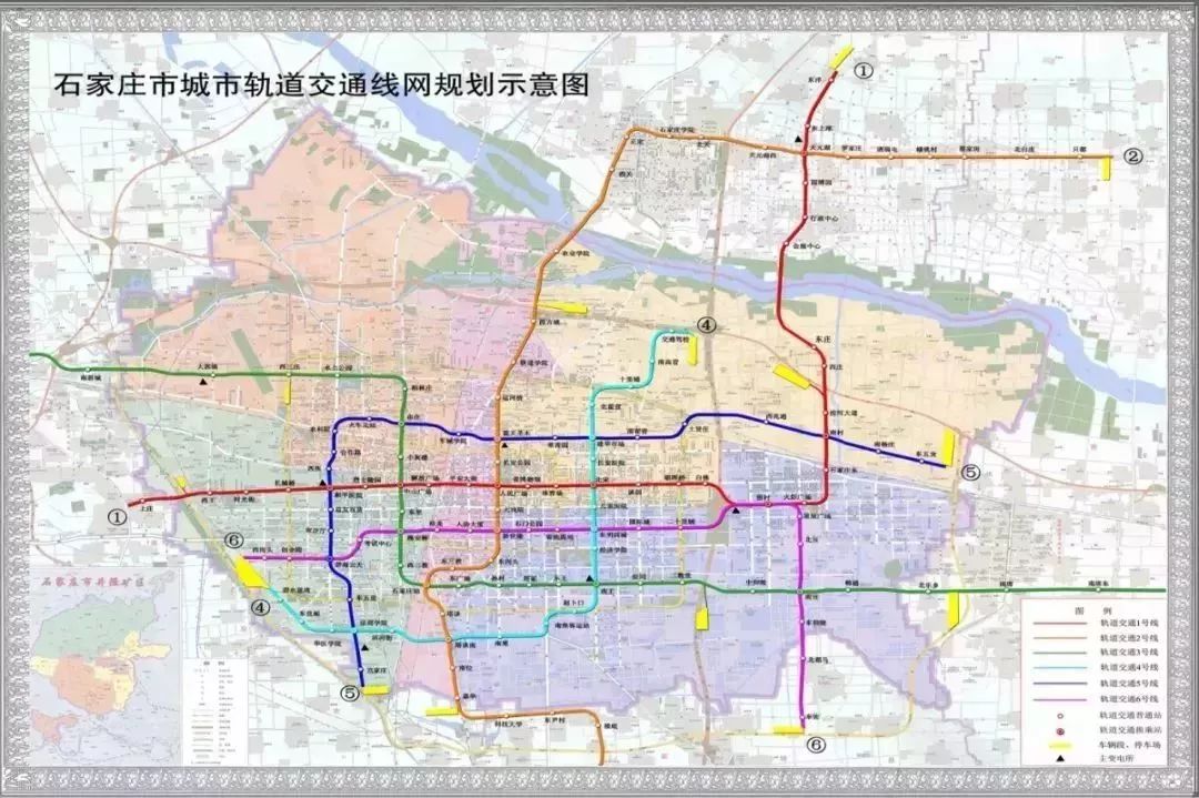 轨道交通规划示意图石家庄地铁1号线二期工程线路起自1号线一期终点站