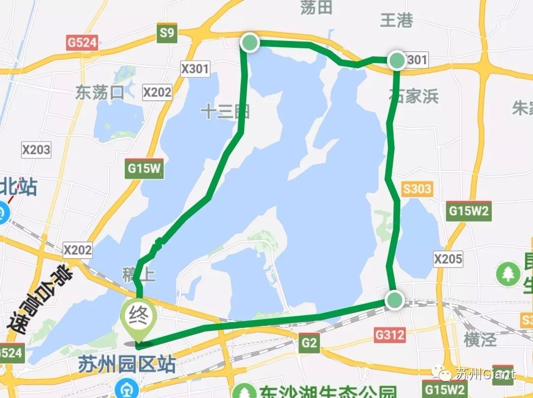 和熙熙攘攘的人群 禅意渐浓,人心更静 阳澄湖路线图; 骑行距离:51km