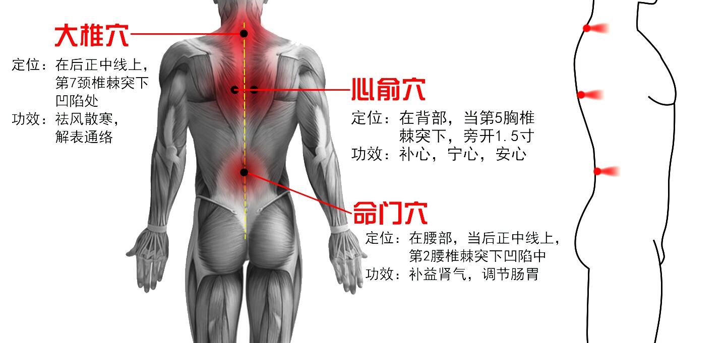 3,用星陨砭石刮痧板和好心情现配精油按照由上到下的方向推双侧桥弓