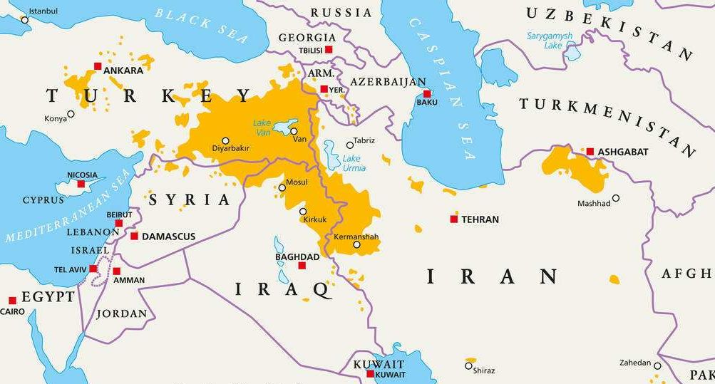 目前土耳其国内有1800万库尔德人,分布在东南部的山地边疆地区