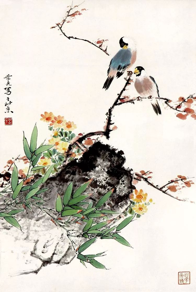 田世光作品欣赏早年求学于京华美术学院,专攻国画花鸟,解放前在北平