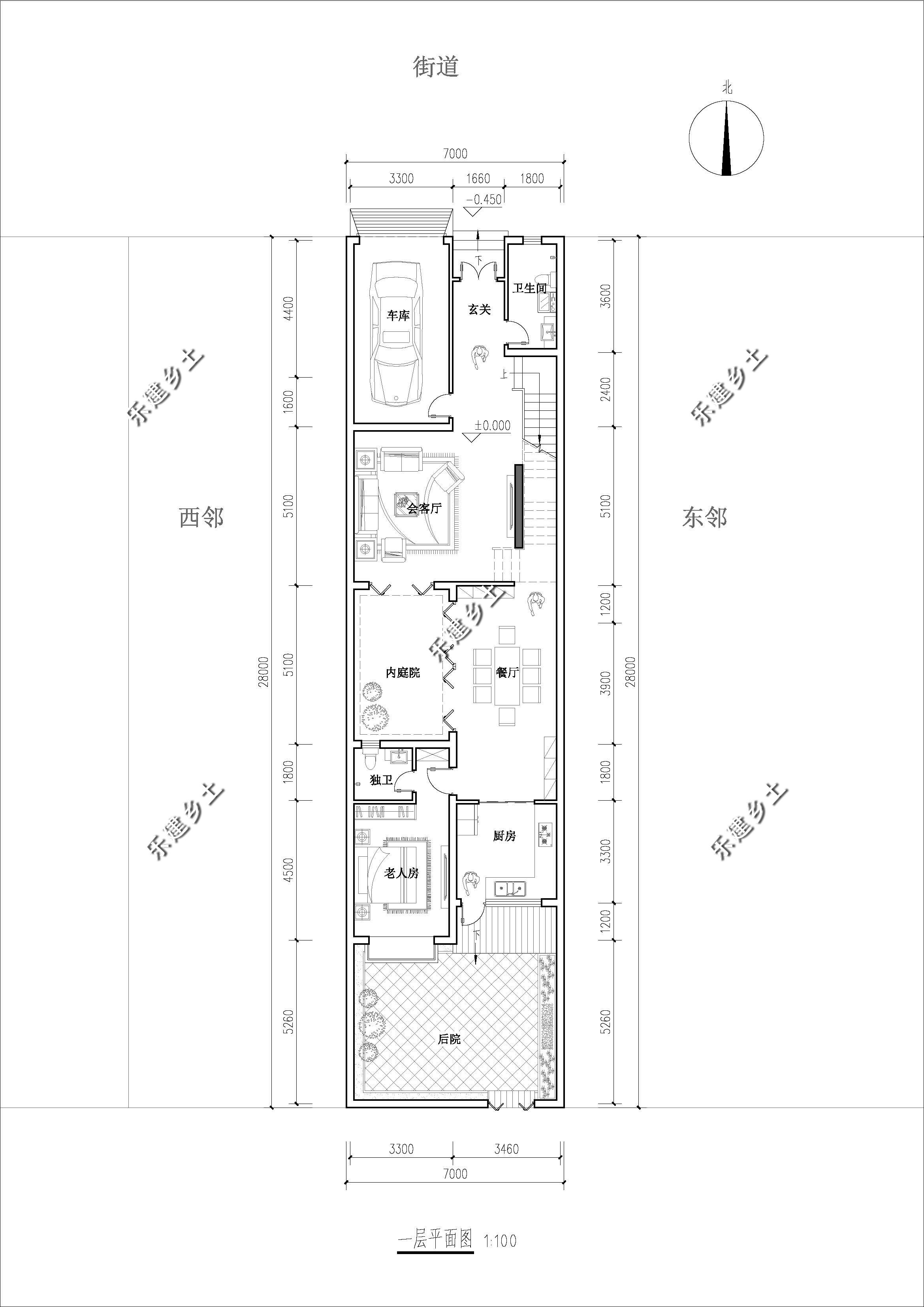 湖北超狭长宅基地建房项目,初版两种平面方案设计完成