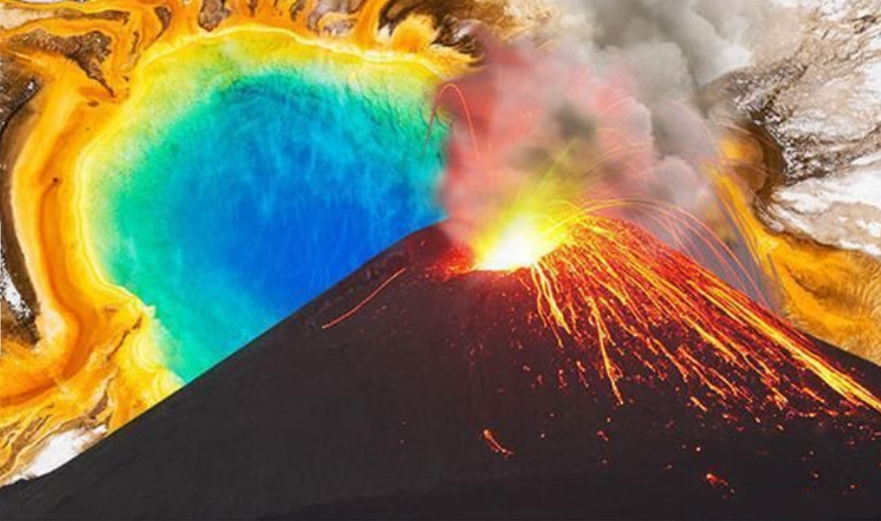 还有美国黄石国家公园火山,是世界上最大的超级火山,宽400多公里的