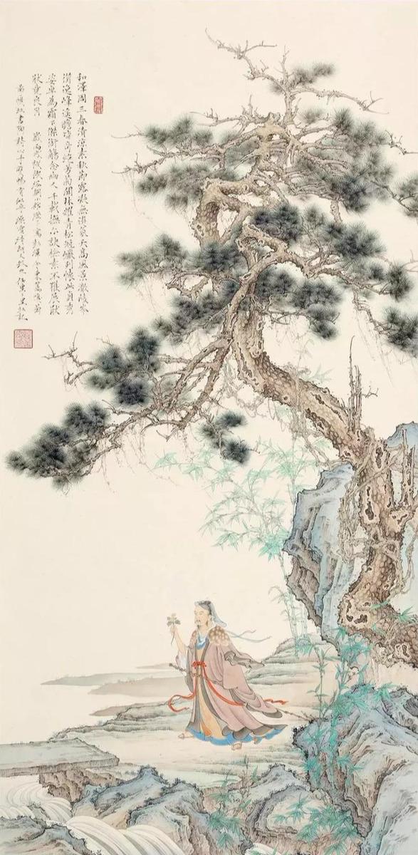 5×52cm 钤印:任重之印,浴桐小馆,碧筠画楼,千里父 出版: 1.