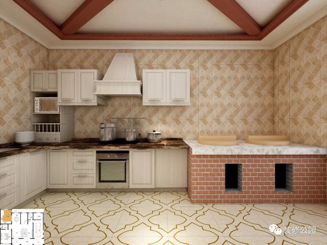 12×米土灶现代厨房+车库,带室内装修素雅欧式别墅