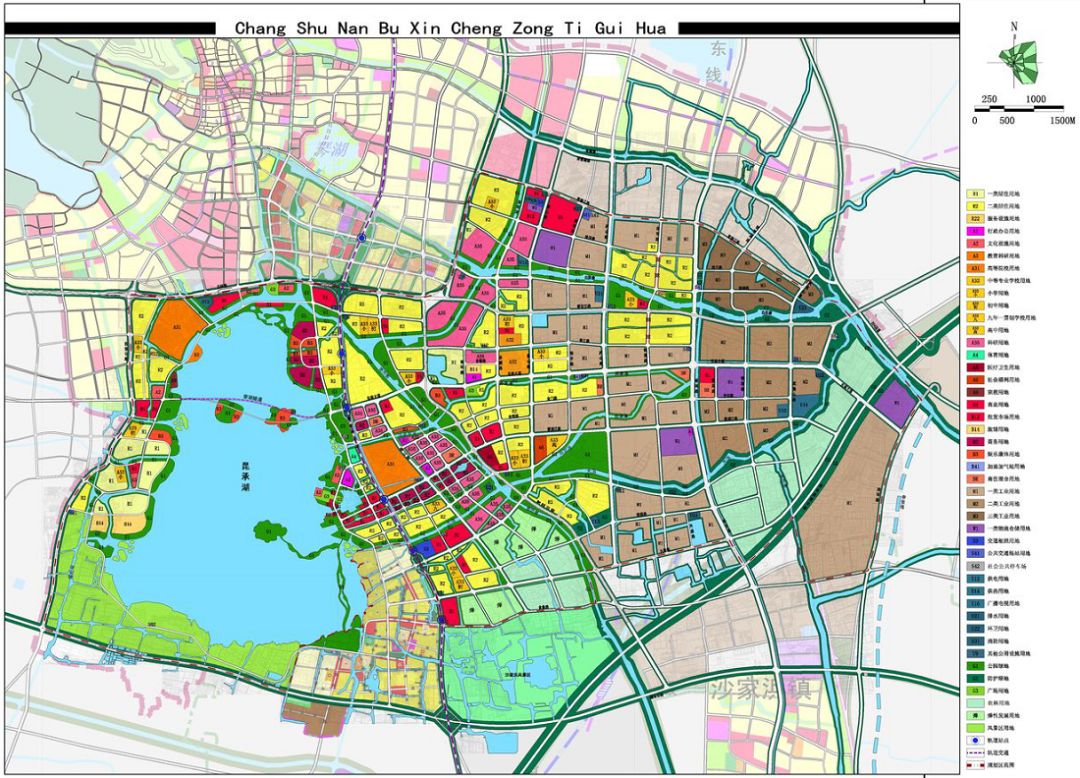 南部新城规划图从功能上讲,南部新城是常熟市新的功能板块;从生态上讲
