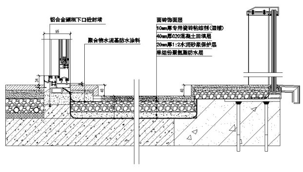 mm高度,有给水点的必须高于给水点100mm以上,具体防 水做法详见下图