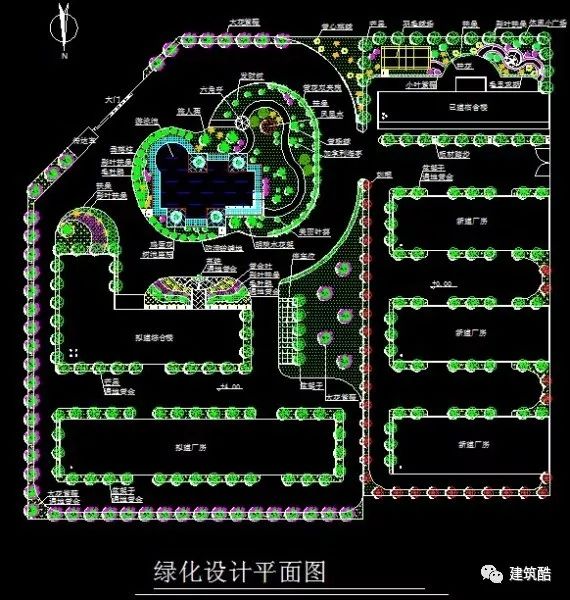 cad工业园景观规划cad平面图图纸集