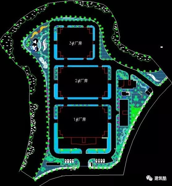 cad工业园景观规划cad平面图图纸集