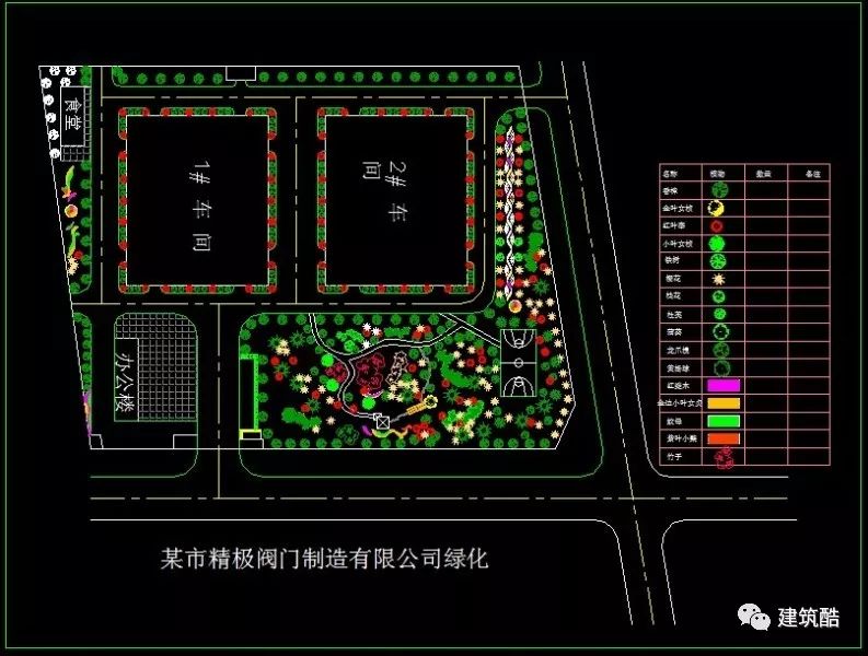 cad工业园景观规划cad平面图图纸集