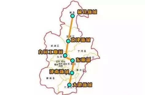 天津地铁c2线途径津南新城到小站镇附近