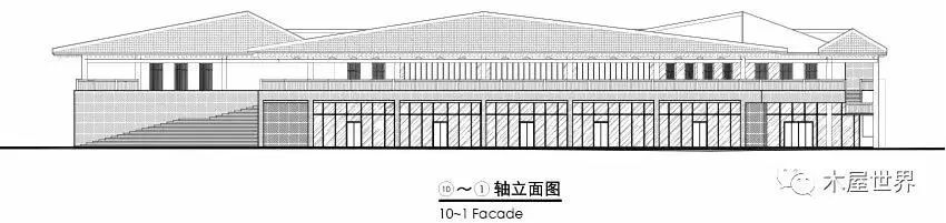 长江边上用木结构屋顶解构的建筑