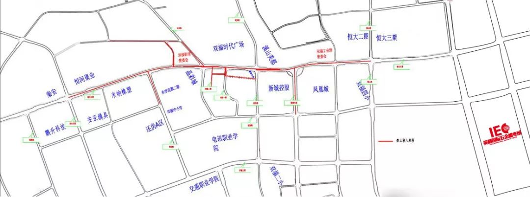 双福新区货车限行道路交通示意图