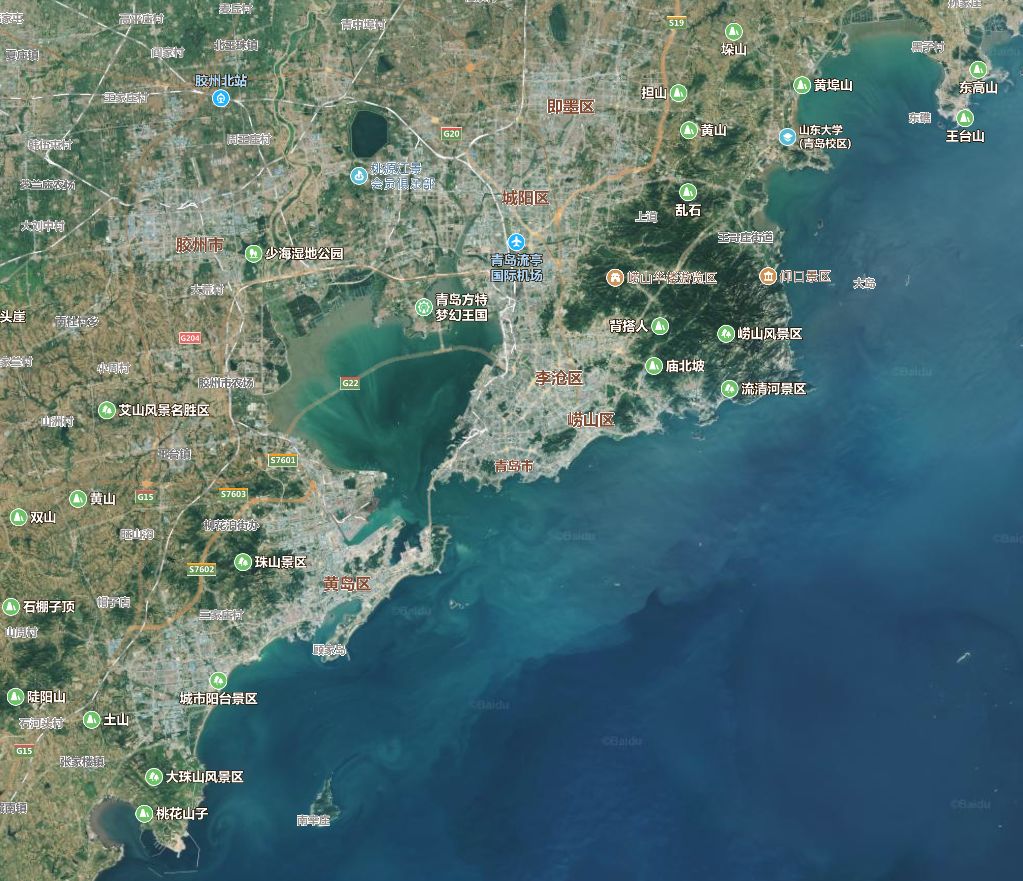 青岛市部分卫星地图图片