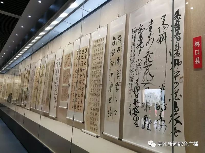 林口县共同主办的庆祝村改革开放40周年三地书画联展在亳州博物馆二楼