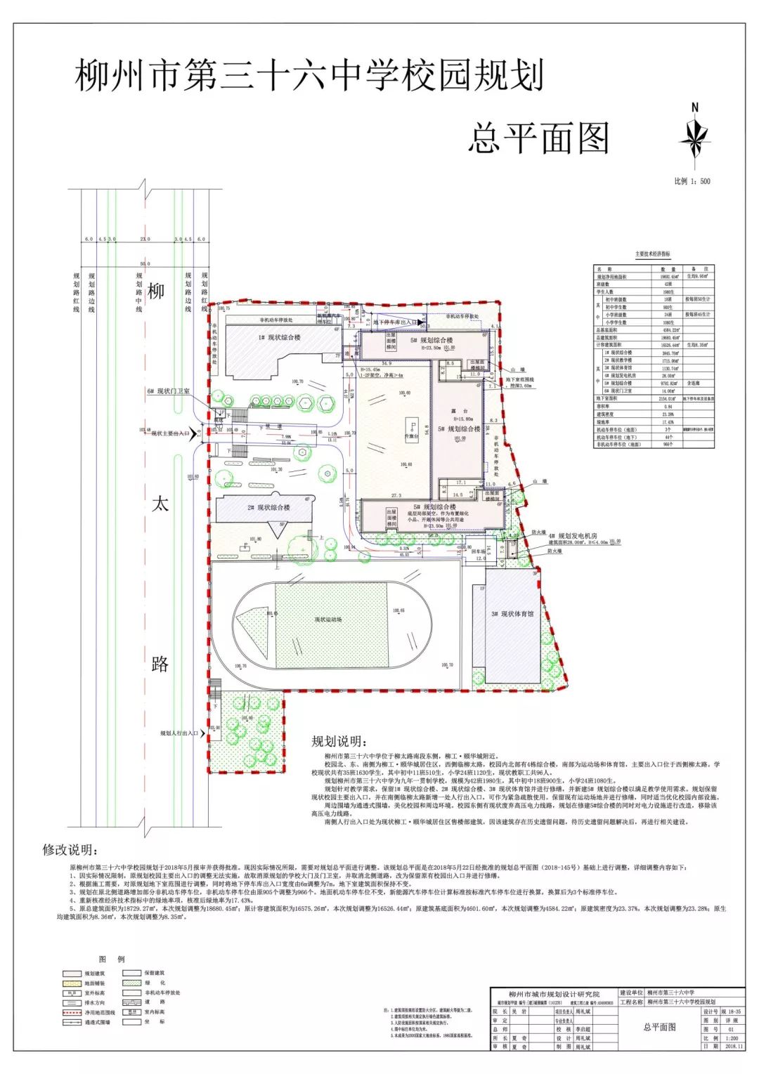 【教育】三十六中校园规划总平面图批前公示,规模24个