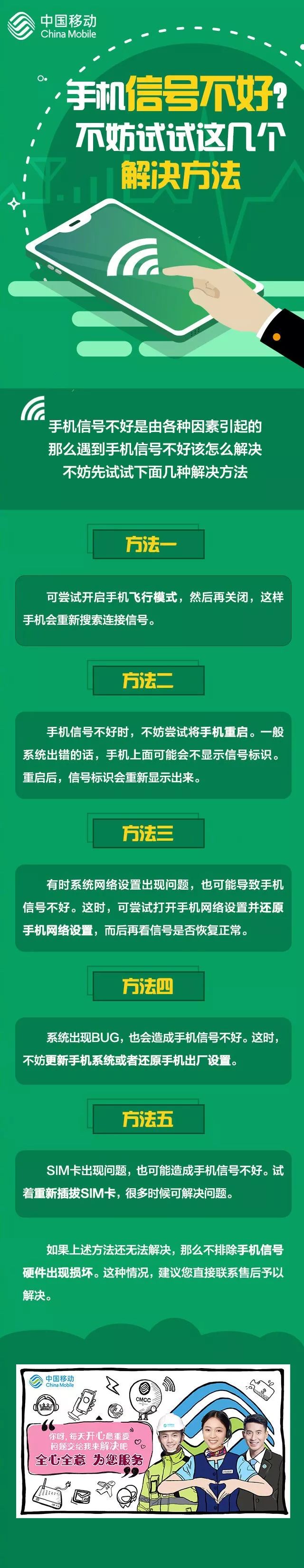 移动网信号差怎么办