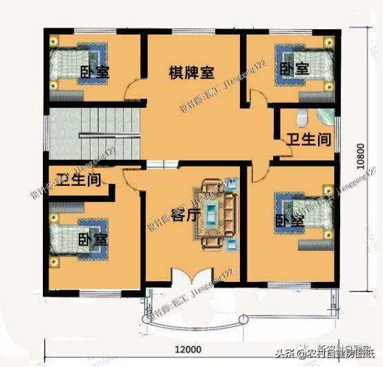 从上千套图纸中挑出的8套精品别墅 一层简单大方 二层