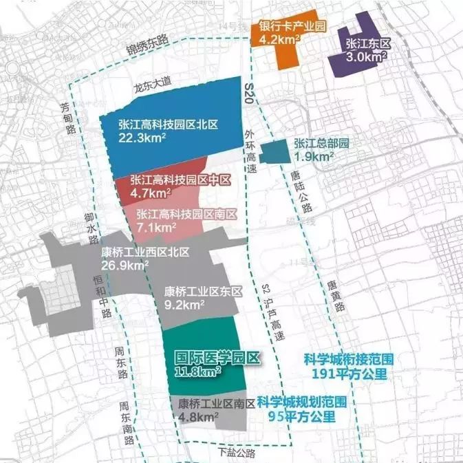 按照规划,张江科学城地域面积将扩展到95平方公里,规划居住人口达70万