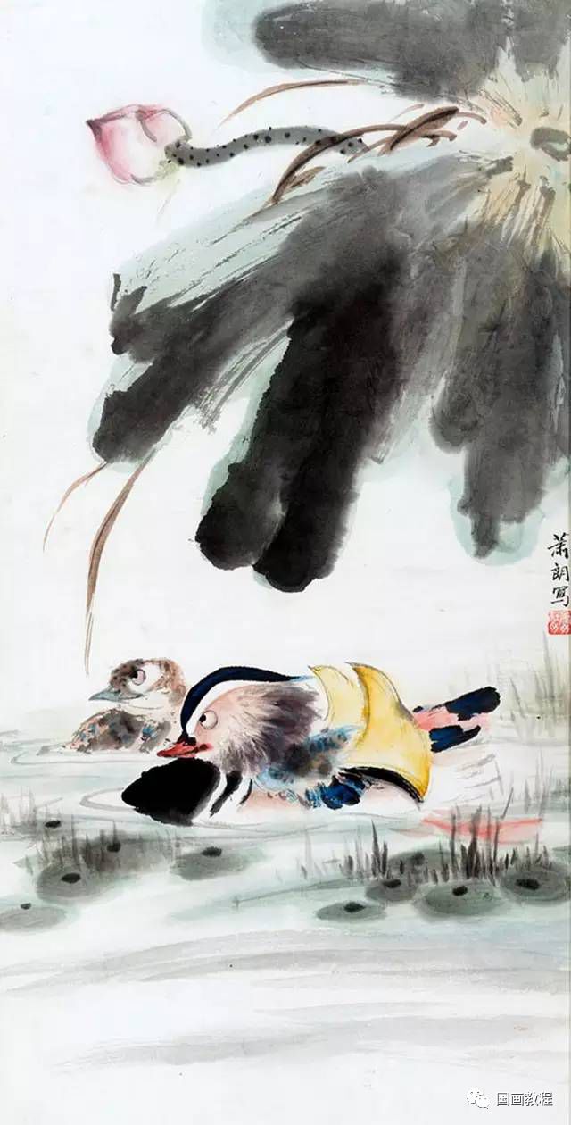 荷花鸳鸯图 1961