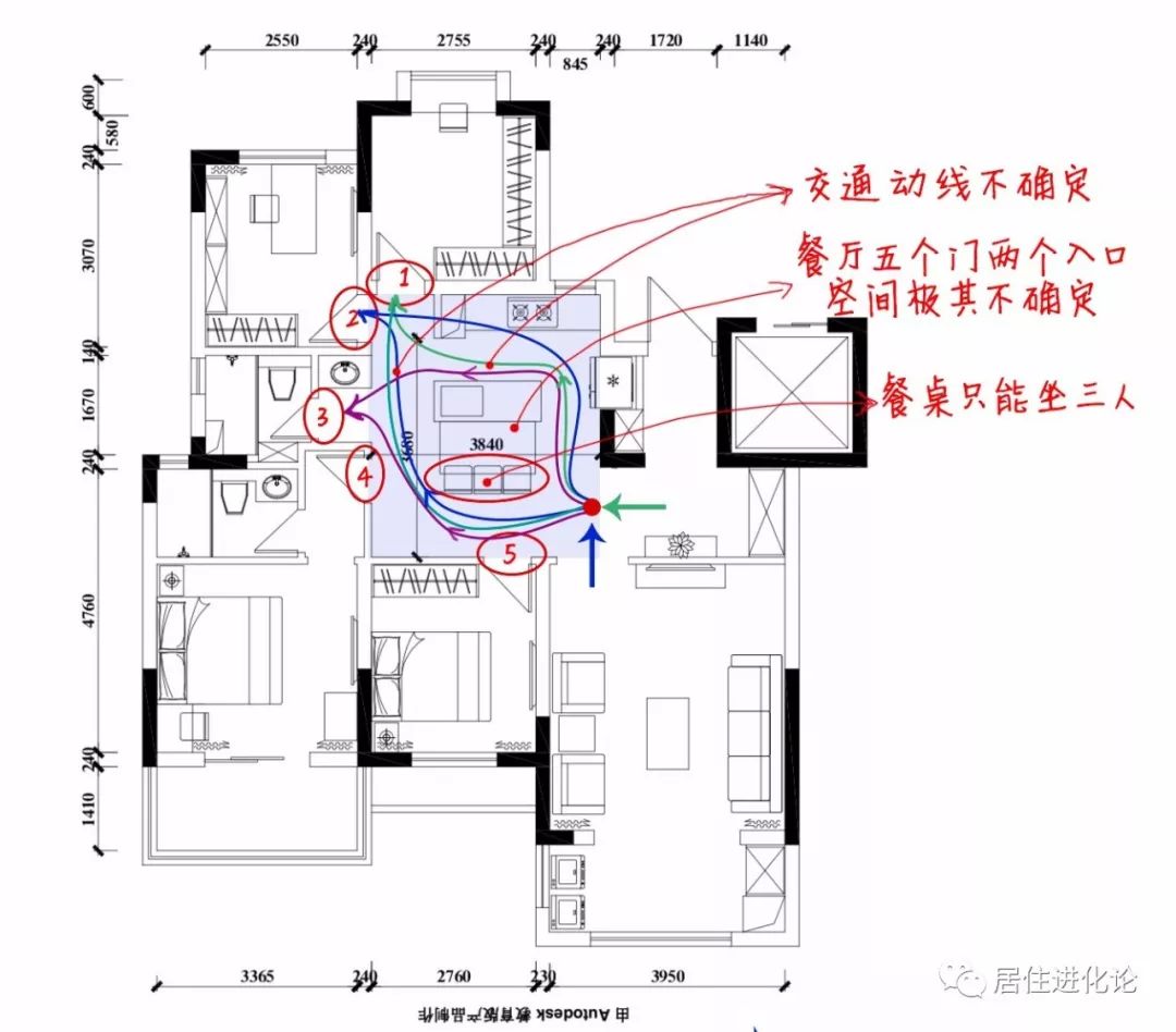 餐厅全是门的户型怎么布局?