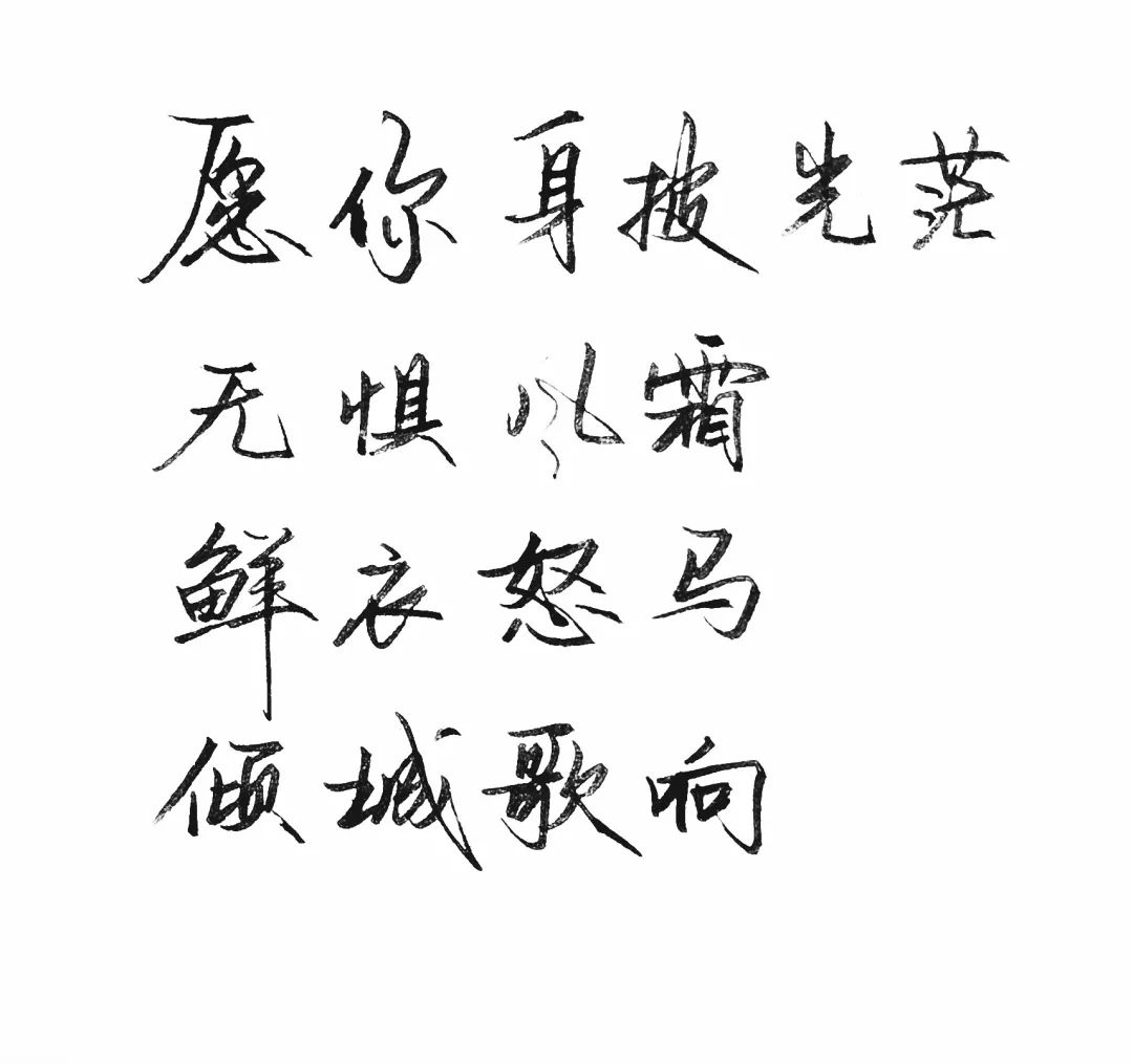 圣/诞/节/快/乐 练字作业 愿你,身披光芒,无惧风霜, 鲜衣怒马,倾城歌