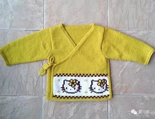 简单漂亮的婴儿斜襟毛衣套装编织附详细教程