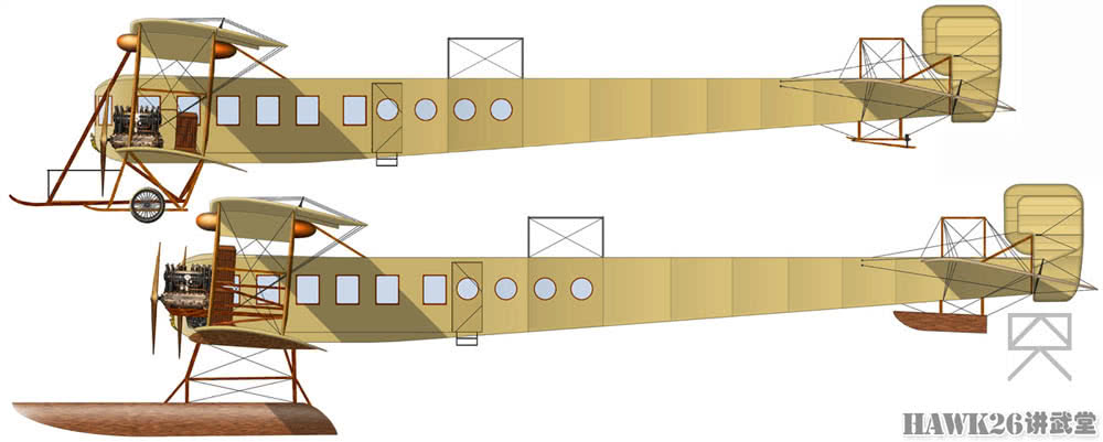 "伊利亚·穆罗梅茨"重型轰炸机的改进型,上为原型机,下为水上飞机.