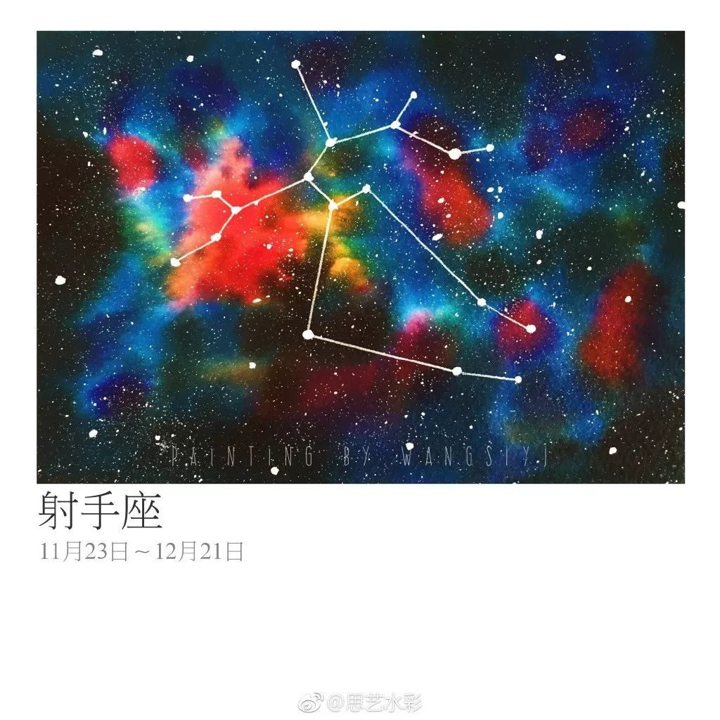 水彩【十二星座星图】,进来看看喜欢吗